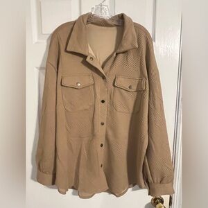 Women’s Lightweight Button-Front Jacket Coat - Beige